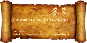 Zechmeister Krisztina névjegykártya